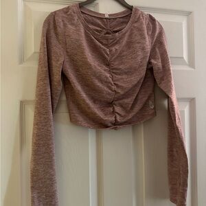 Free People Fp Movement Tempo Cut Out Back Long Sleeve Crop Top Open Infinity